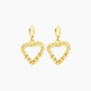 Moutton Collet Creole Bisous Crystal Heart Earrings